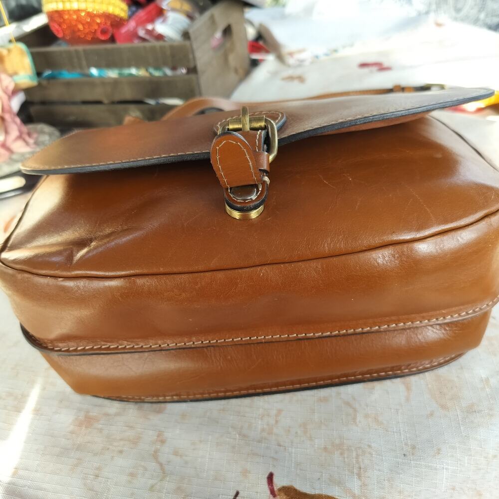 4710)Patricia Nash Brown London Saddle Crossbody Bag London Heritage Collection - Picture 6 of 14